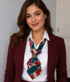 Upcycled Mens Necktie Necklace – Burgundy and Teal