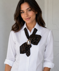 Upcycled Mens Necktie Necklace – Black and Gold